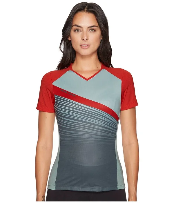 Pearl Izumi Women's Launch Jersey Poppy Red - Mist Green Fracture Xs