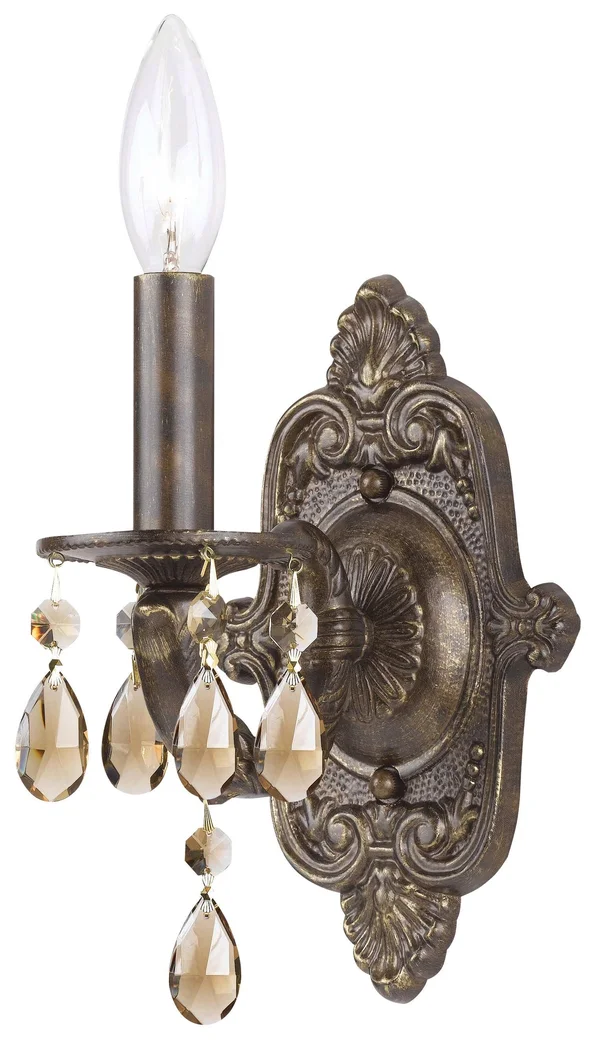 Crystorama 5021-VB-CL-SAQ Paris Market 1 Light Spectra Crystal Bronze Sconce