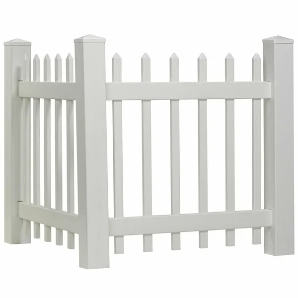 Outdoor Essentials 3.5 ft. H x 3 ft. W White Vinyl Spaced Picket Corner Accent Fence Panel Kit