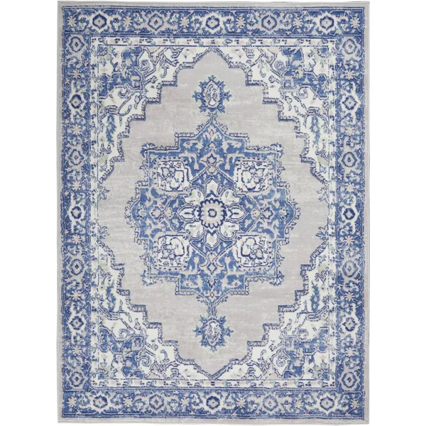 Nourison Whimsicle WHS03 Area Rug, Grey Blue, 5& x 7&