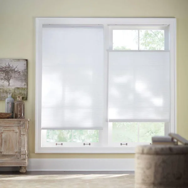 Home Decorators Collection Snow Drift White Top Down Bottom Up Light Filtering Cellular Shade - 61.875 in. W x 48 in. L