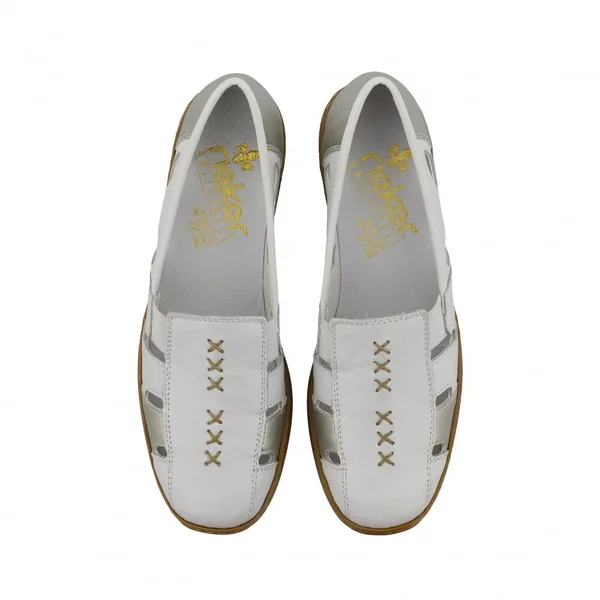 Rieker 41385-82 Ladies Slip on Cut Out Shoes Cream: EUR 40