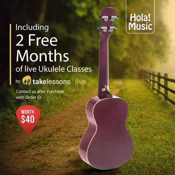 Concert Ukulele Bundle, Deluxe Series by Hola! Music (Model Hm-124pp+), Bundle Includes: 24 inch Mahogany Ukulele with Aquila Ny