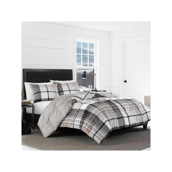 Eddie Bauer Normandy Plaid Comforter Set - Black, Twin