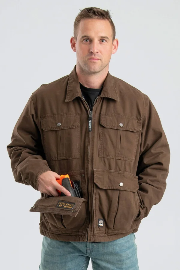 Berne Men's Lightweight Echo One One Jacket Bark, 4XL/Regular