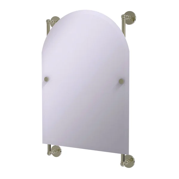 Allied Brass Prestige Skyline Collection Arched Top Frameless Rail Mounted Mirror - Polished Nickel