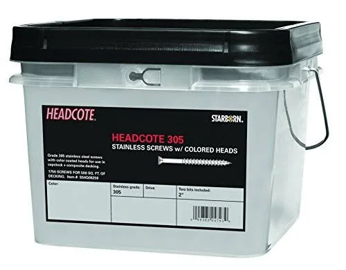 Headcote #7 x 1-5/8x22 - #64 Sand - Stainless Steel Trim Head Deck Screws - 5000 pc. Bulk Pail - STX64V07162