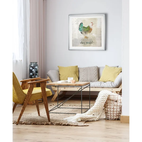 Flowers on Denim IV -Framed Giclee Print - 38 x 38
