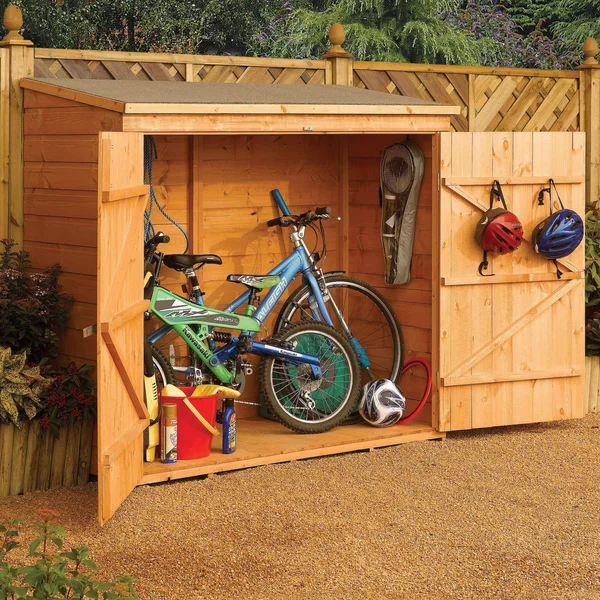 Rowlinson WS1881H Allstore Wooden Outdoor Garden Lockable Storage Unit - Brown Finish