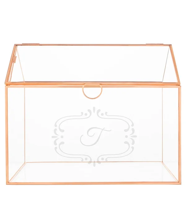 Cathy&s Concepts Gold Personalized Glass Terrarium Reception Gift Card Holder