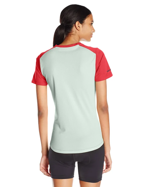 Pearl Izumi Women's Launch Jersey Poppy Red - Mist Green Fracture Xs