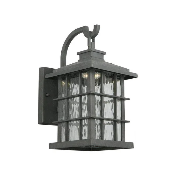 Home Decorators Collection LED Wall Lantern Summit Ridge Collection Zinc Outdoor Integrated Dusk-to-Dawn