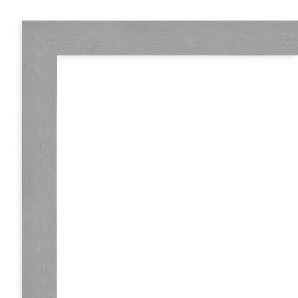 Amanti Art Medium Rectangle Brushed Nickel Contemporary Mirror (27.5 in. H x 37.5 in. W)