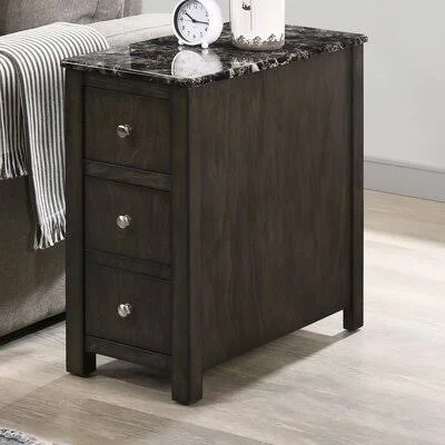 Cornay 3 - Drawer End Table with Storage Latitude Run Color: Dark Gray/Black