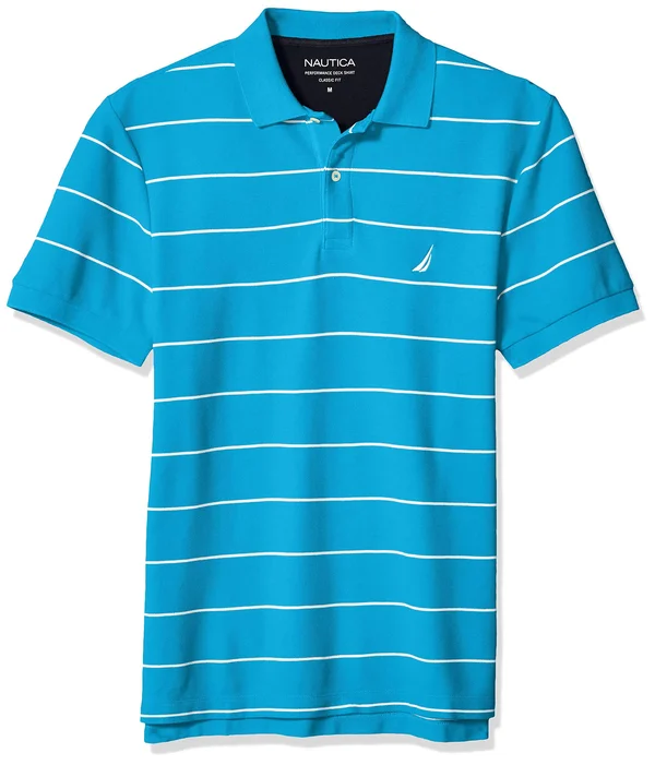 Nautica Men's Classic Short Sleeve Striped Polo T-Shirt