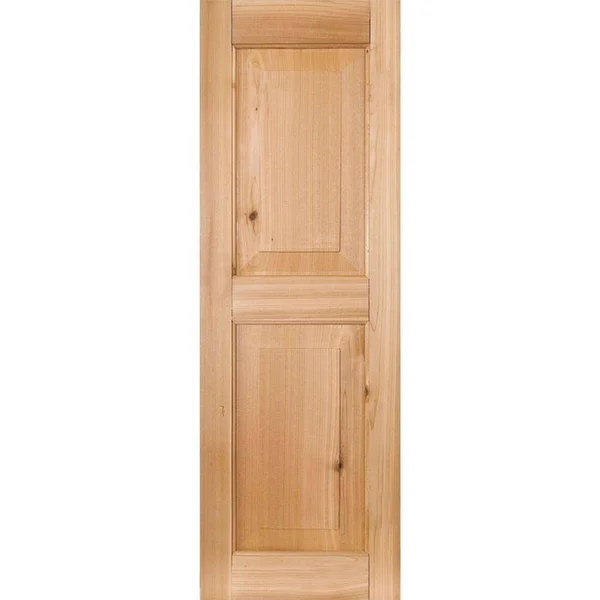 Ekena Millwork RWR15X064UNW Real Wood Western Red Cedar Raised Panel Shutters (Per Pair), 15x22 W x 64x22 H, Unfinished