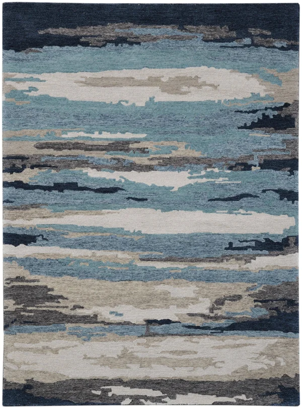 Amer Rugs Abstract ABS-4 Area Rug, 5' x 8' - Blue