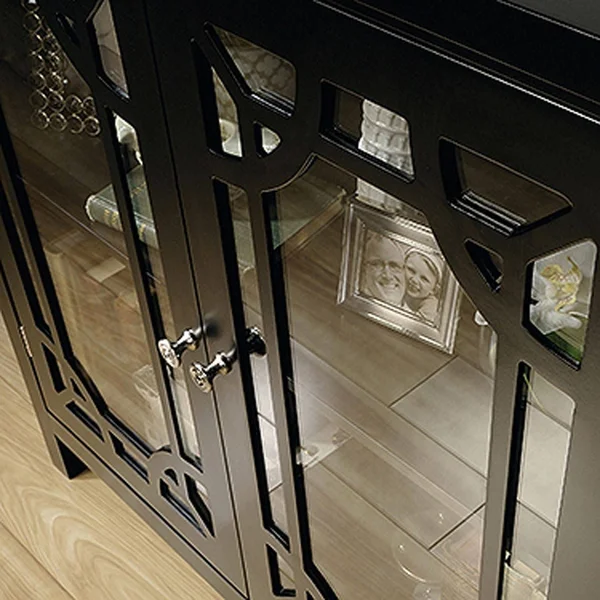 Sauder Palladia Accent Curio Cabinet - Black