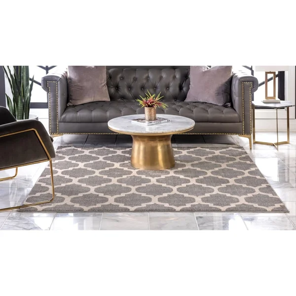 Unique Loom Philadelphia Trellis Rug, Size: 10& 0 x 10& 0 Square, Gray