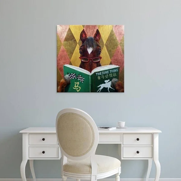 Easy Art Prints Lucia Heffernan's 'Wise Bet' Premium Canvas Art - 24 x 24 - Brazilian Barnwood Frame