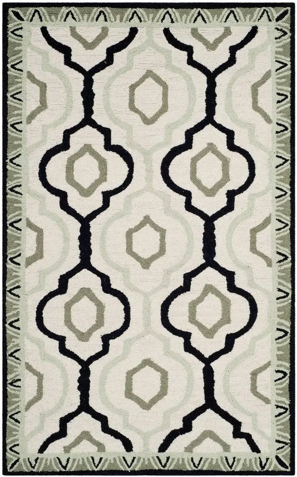 Safavieh Chelsea HK740A 6&0x22 x 9&0x22 Ivory - Black Area Rug