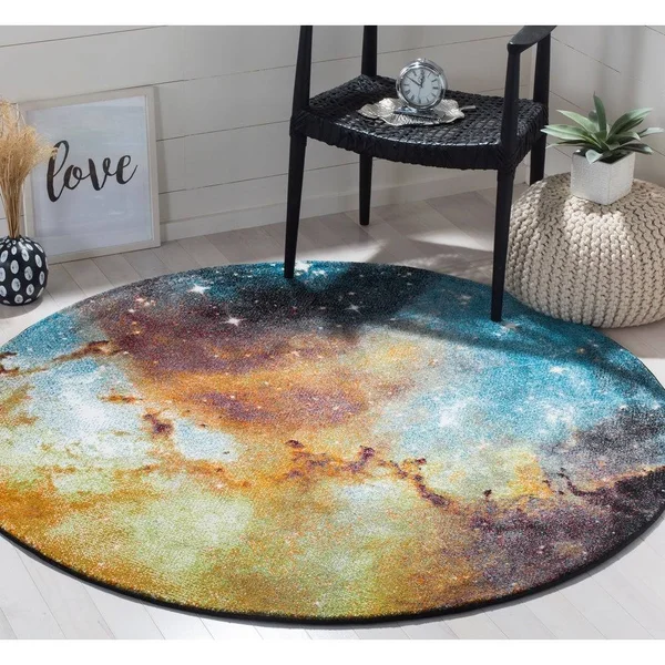 Safavieh Galaxy GAL109P 5&3x22 x 5&3x22 Round Purple - Multi Area Rug
