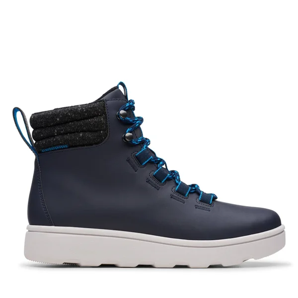 Clarks Step Explore Hi Navy Synthetic - Women's, Size: 5.5