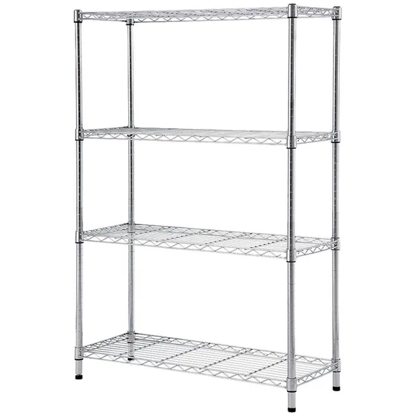 Chrome 4-Tier Metal Wire Shelving Unit (36 in. W x 54 in. H x 14 in. D)