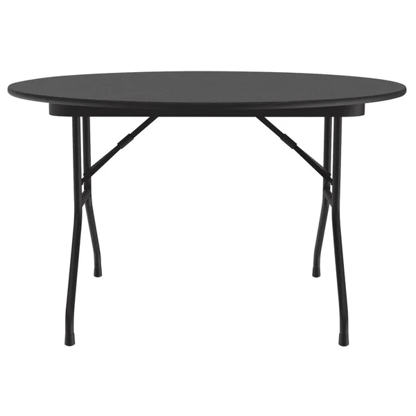 Correll 48x22 Round Melamine Folding Table, Black