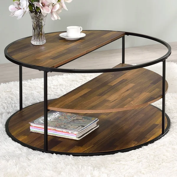 Dunlavin Round Coffee Table Black - miBasics