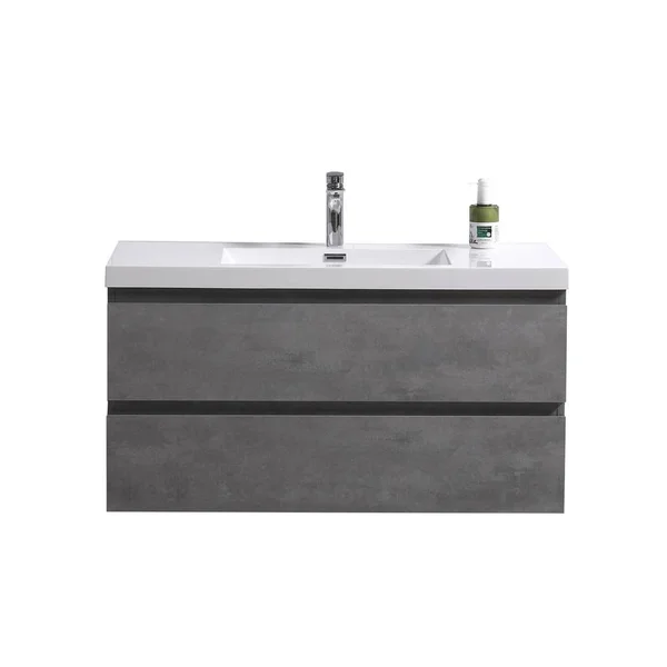 Moreno Bath Moreno Bohemia 42-in Cement Gray Single Sink Bathroom Vanity with Pure White Acrylic Top, MOB42-CG