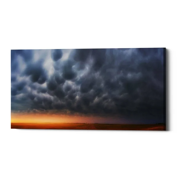 Epic Graffiti Mammatus Over Madrid by Darren White, Giclee Canvas Wall Art 20 inch x 40 inch, Size: 20 x 40, Gray