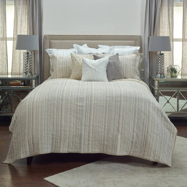 Rizzy Home QLTBT4011IVBE1692 Quilt, Ivory, King