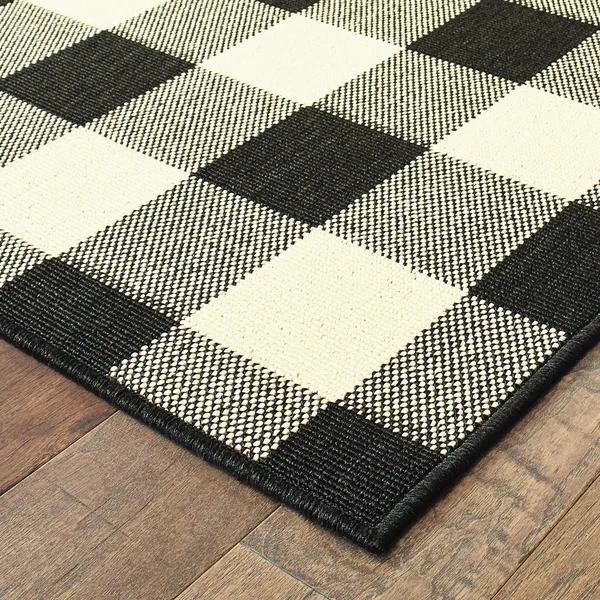 The Gray Barn Told Gait Indoor/ Outdoor Gingham Check Area Rug (6&7x22 x 9&6x22 - Tan)
