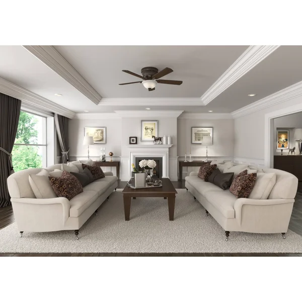 Hunter 59549 54 in. Chauncey Fresh White Ceiling Fan with LED Light Kit and Remote Control
