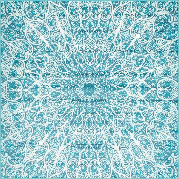 Unique Loom 3141448 8 x 8 ft. Grace Sofia Square Rug Turquoise