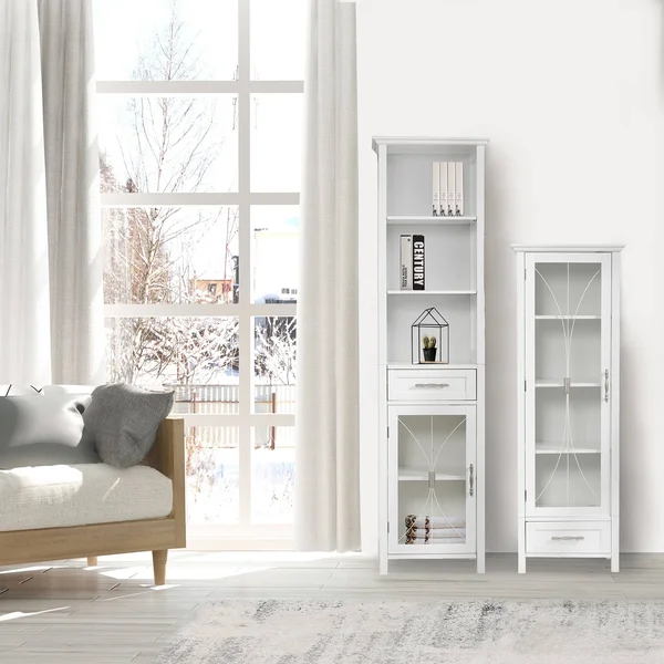 Elite Home Fashions 7978 Delaney Linen Cabinet - White