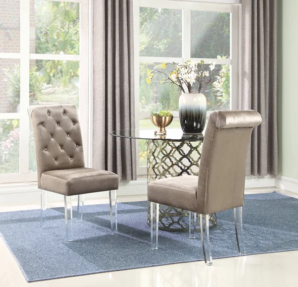 Chic Home Tate Tufted Velvet Dining Side Chair - Set of 2 Taupe