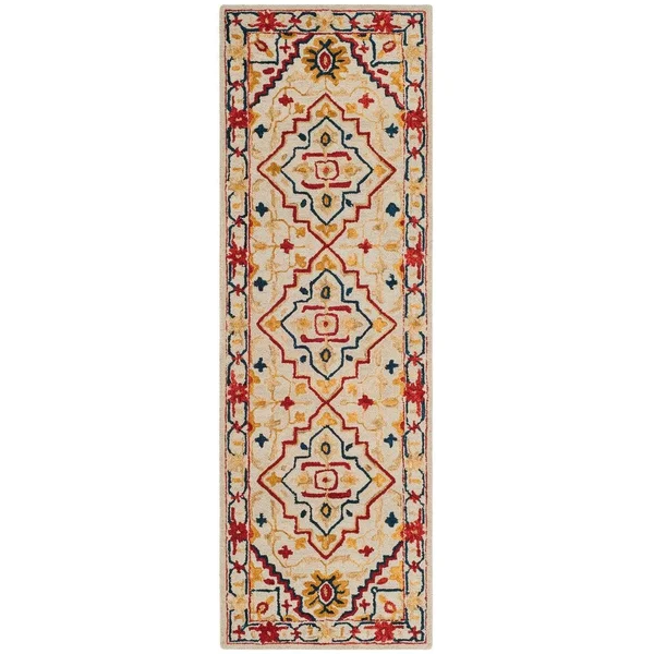 2&3x22 x 9& Runner Area Rug, Green, Safavieh