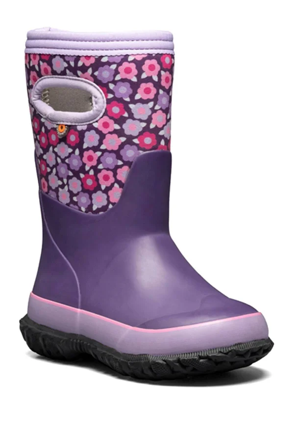 Bogs Grasp Pop Flowers Winter Boot - Size 2m - Prpl Multi at Nordstrom Rack