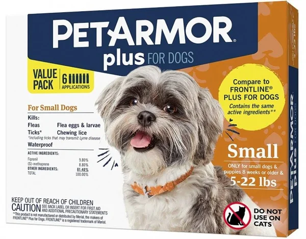 18 Count (3 x 6 ct) PetArmor Plus Flea and Tick Treatment for Small Do