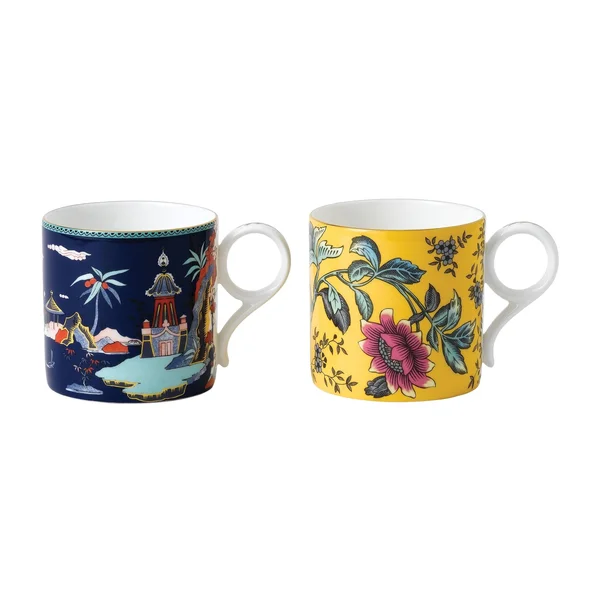 Wedgwood Wonderlust Mug Set of 2 -Blue Pagoda/Yellow Tonquin