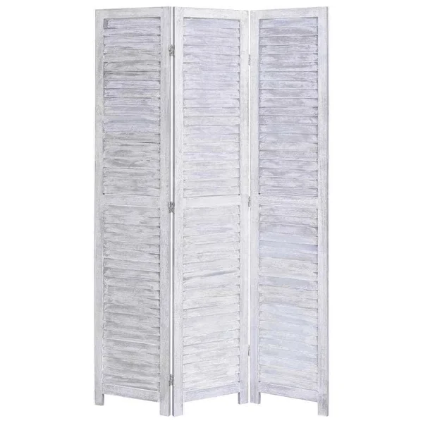 vidaXL 3-Panel Room Divider Gray 41.3x22x64.7x22 Wood