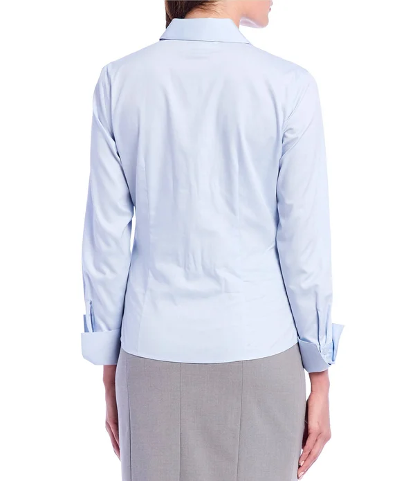 Calvin Klein Women's Long Sleeve Wrinkle-Free Shirt - White - 10