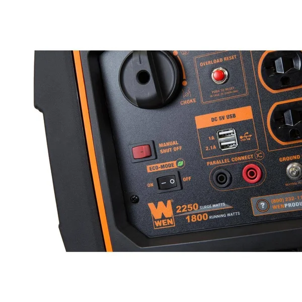 WEN 56225i Super Quiet 2250-Watt Portable Inverter Generator with Fuel Shut-Off