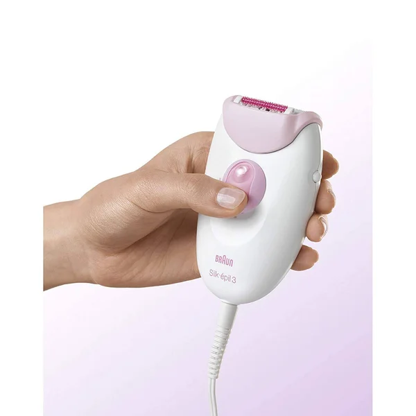 Braun Silk-閜il 3 Women's Epilator - Electric Hair Removal, White/Purple