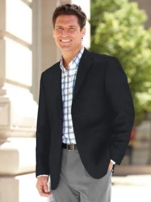 John Blair Men's Signature Year-Round Blazer, Black 40 Regular