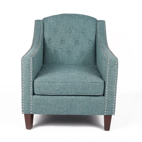 Carson Carrington Juresta Tufted Fabric and Rubberwood Club Chair - Blue