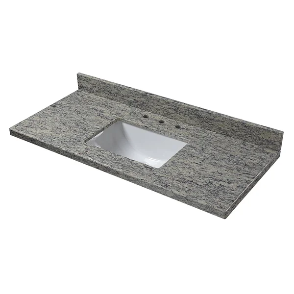 Cahaba CAVT0209 49x22 x 22x22 Santa Cecilia Granite Vanity Top & 8x22 Spread