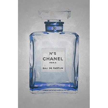 Buyartforless Canvas Chanel NO. 5 in Chic Blue 12x18 Giclee Gallery Wrap Art by Kelissa Semple